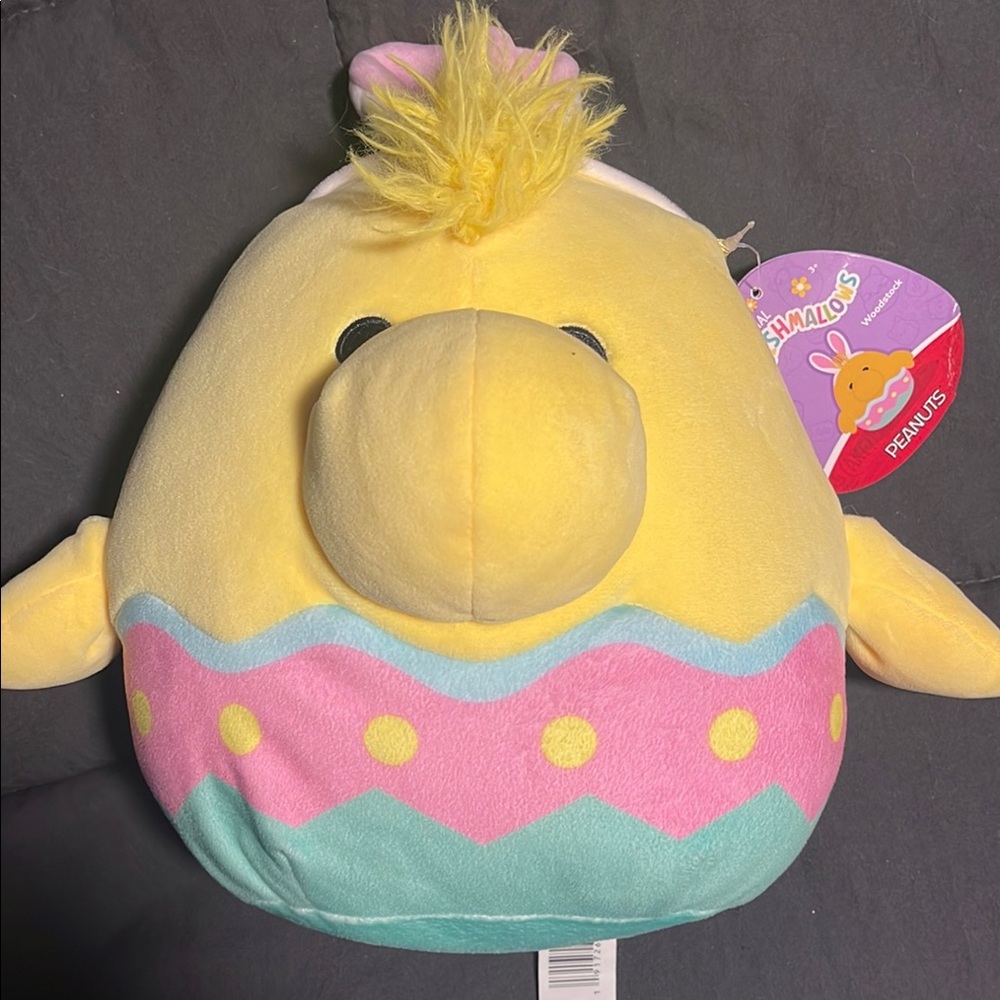 Squishmallows Peanuts Yellow and Pink Plush Woodstock